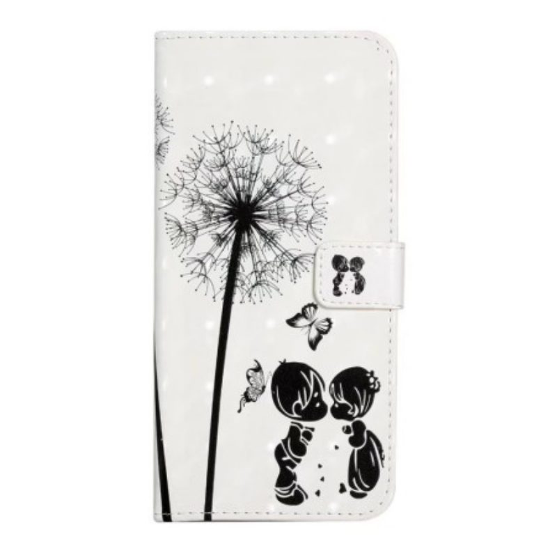 Leren Hoesje Voor Xiaomi 14t Kinderen En Paardenbloemen