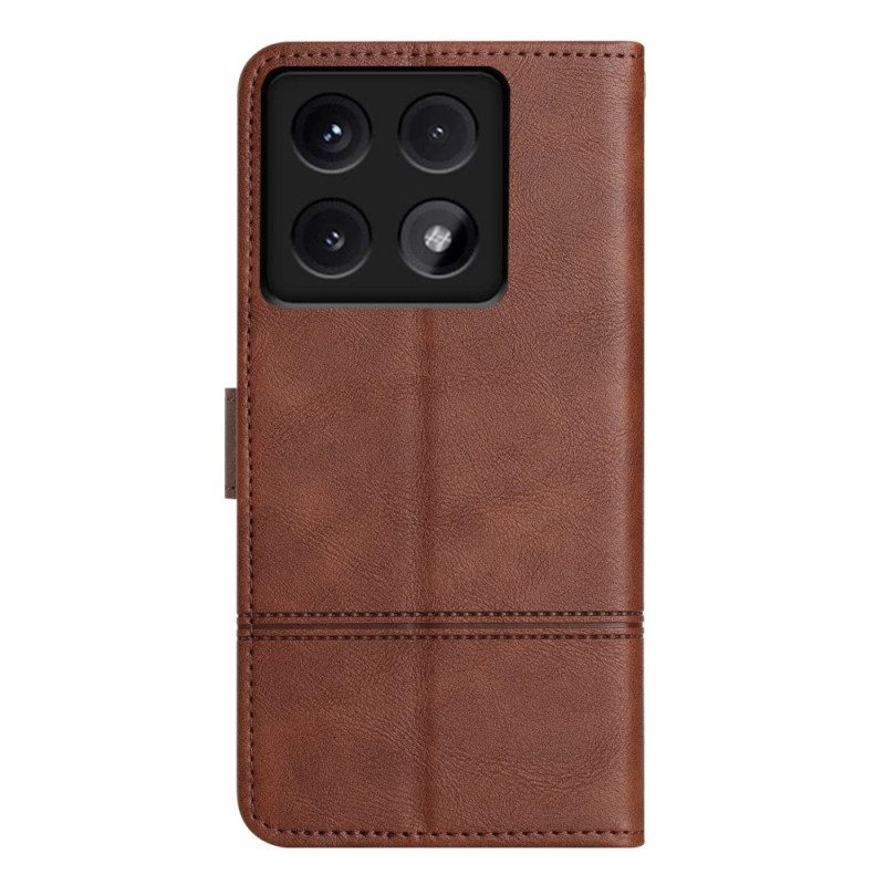 Leren Hoesje Voor Xiaomi 14t Lijnen