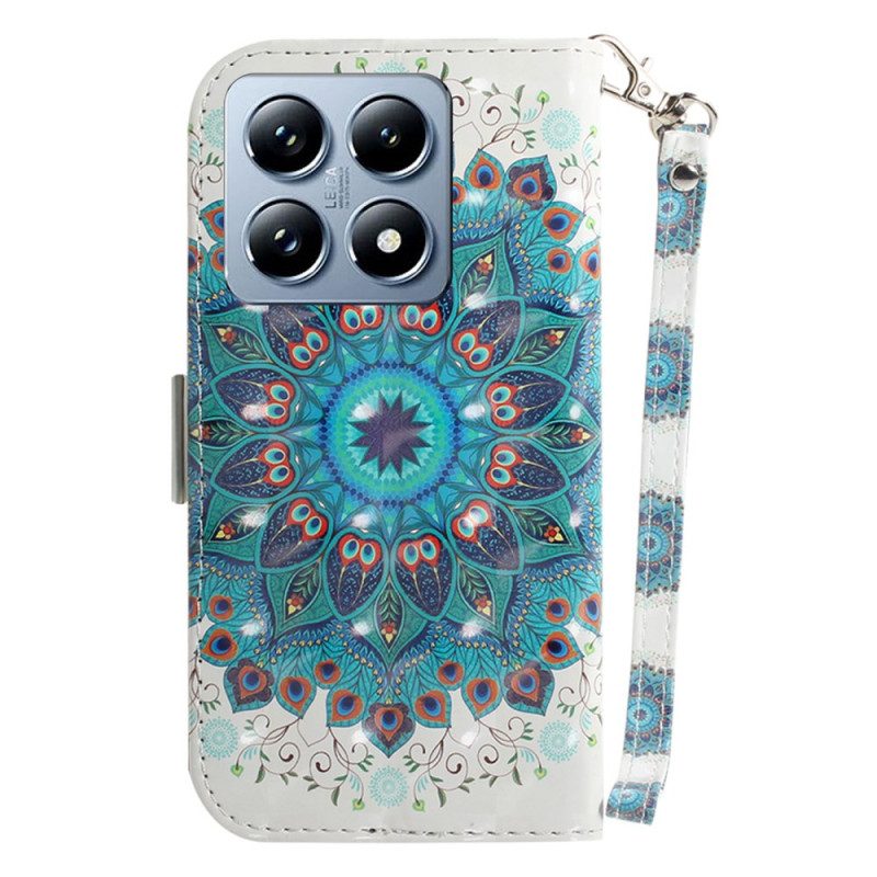 Leren Hoesje Xiaomi 14t Groene Mandala Met Bandje