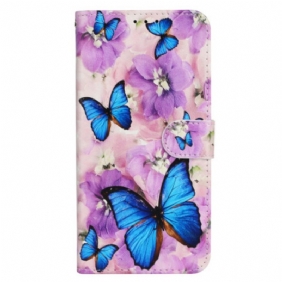 Leren Hoesje Xiaomi 14t Premium Bloemmotief