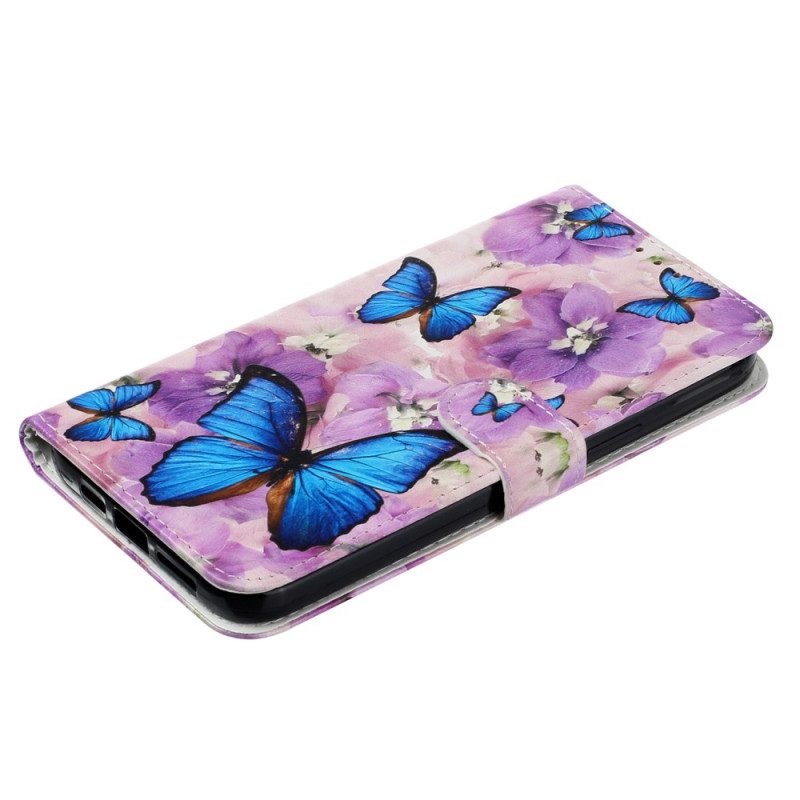 Leren Hoesje Xiaomi 14t Premium Bloemmotief