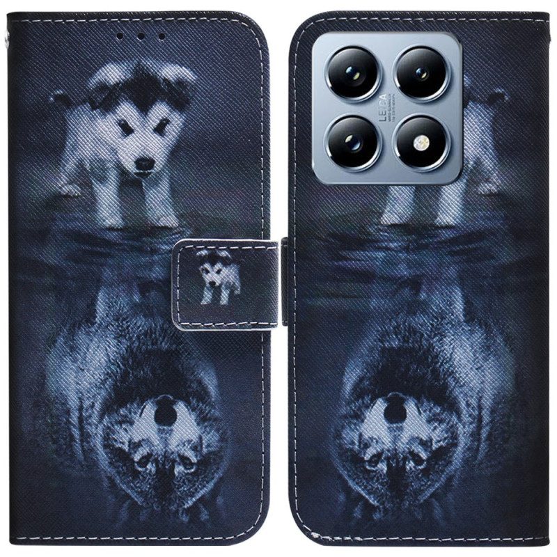 Leren Hoesje Xiaomi 14t Puppydroom Bescherming Hoesje