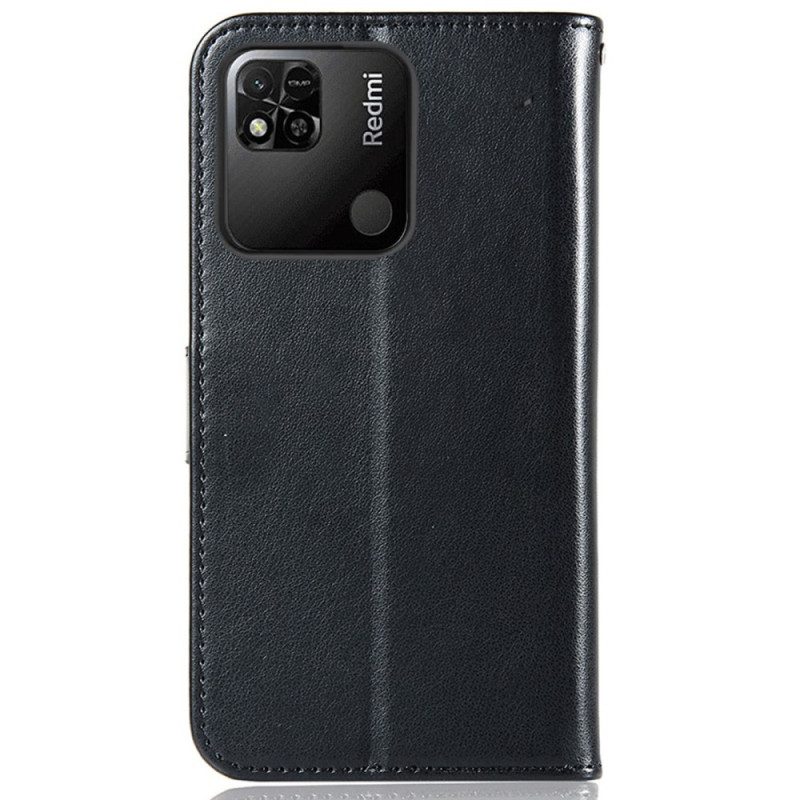 Flip Case voor Xiaomi Redmi 10A Met Ketting Uil Dromenvanger Met Riem