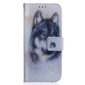 Folio-hoesje voor Xiaomi Redmi 10A Aquarel Wolf