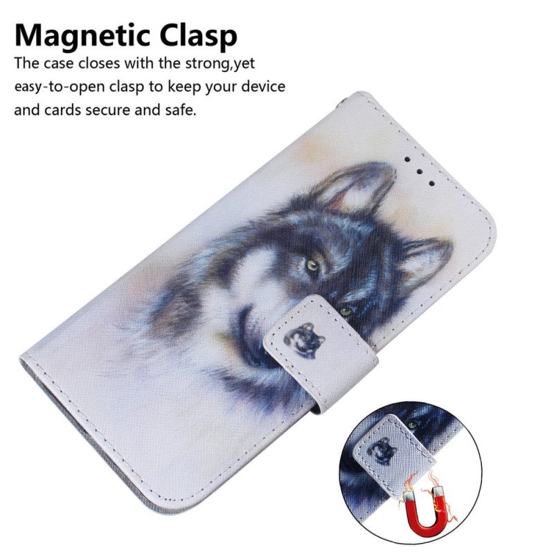 Folio-hoesje voor Xiaomi Redmi 10A Aquarel Wolf