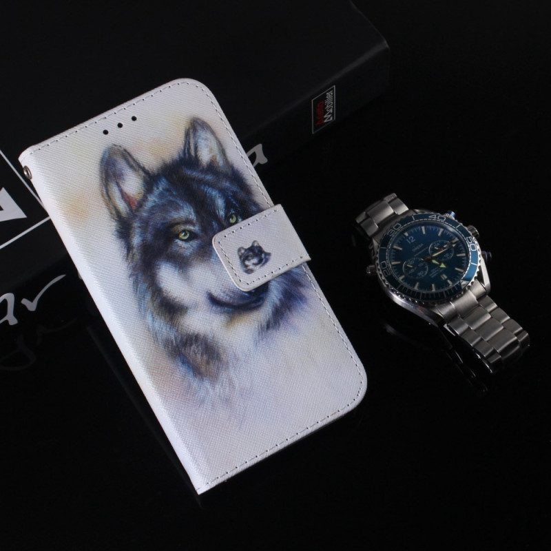 Folio-hoesje voor Xiaomi Redmi 10A Aquarel Wolf