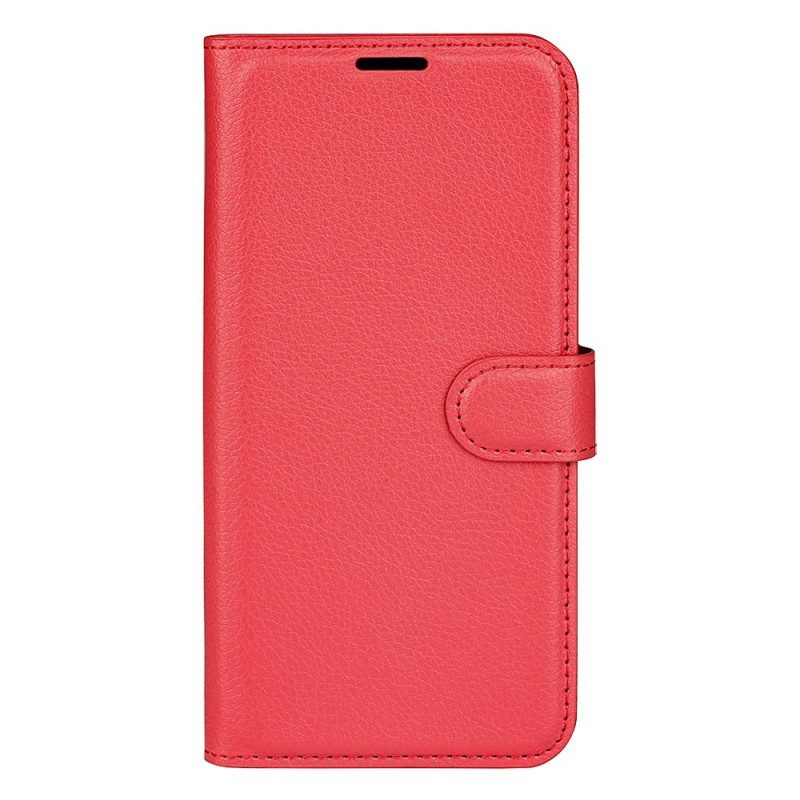 Folio-hoesje voor Xiaomi Redmi 10A Klassiek Litchi-leereffect