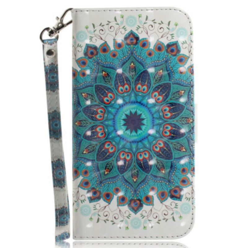 Folio-hoesje voor Xiaomi Redmi 10A Met Ketting Strakke Mandala