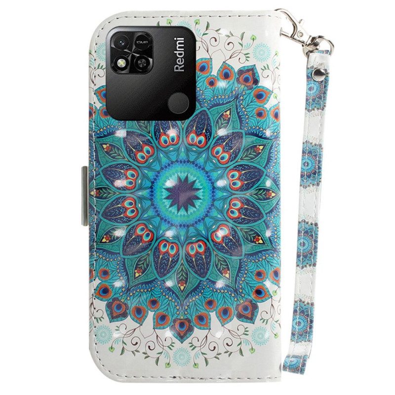 Folio-hoesje voor Xiaomi Redmi 10A Met Ketting Strakke Mandala