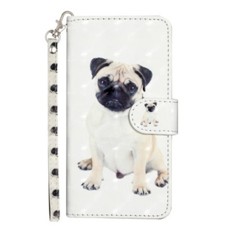 Folio-hoesje voor Xiaomi Redmi 10A Met Ketting String Hond