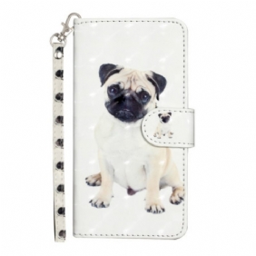 Folio-hoesje voor Xiaomi Redmi 10A Met Ketting String Hond