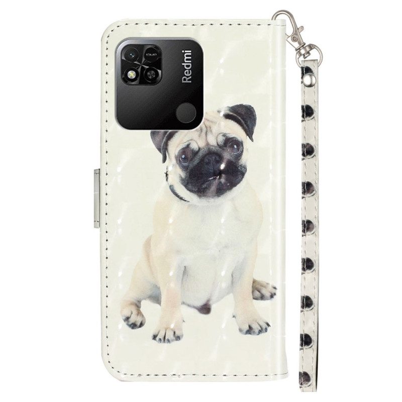 Folio-hoesje voor Xiaomi Redmi 10A Met Ketting String Hond