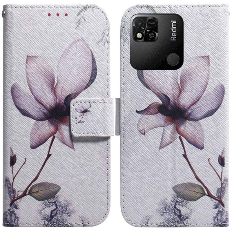 Folio-hoesje voor Xiaomi Redmi 10A Roze Bloem