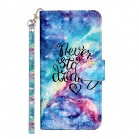 Folio-hoesje voor Xiaomi Redmi 10A Stop Nooit Met Lanyard