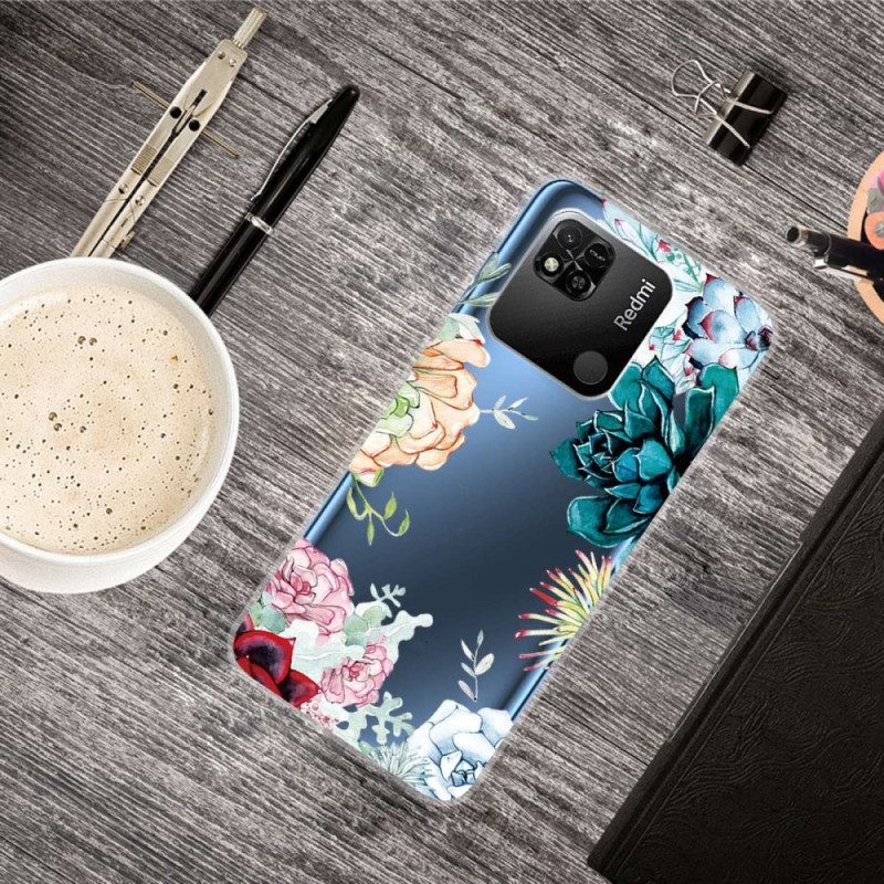 Hoesje voor Xiaomi Redmi 10A Naadloze Aquarel Bloemen