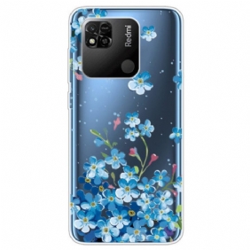 Hoesje voor Xiaomi Redmi 10A Naadloze Blauwe Bloemen