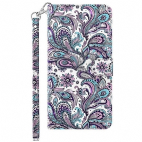 Leren Hoesje voor Xiaomi Redmi 10A Met Ketting Paisley-patroon Met Bandjes