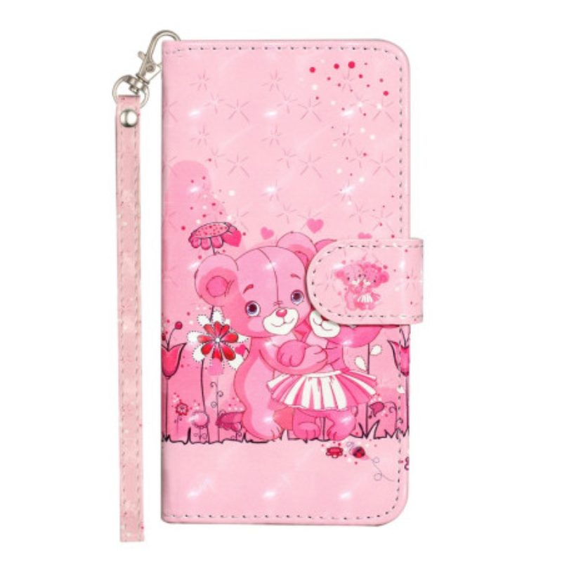 Leren Hoesje voor Xiaomi Redmi 10A Met Ketting Teddyberen