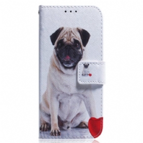 Leren Hoesje voor Xiaomi Redmi 10A Mops Hond