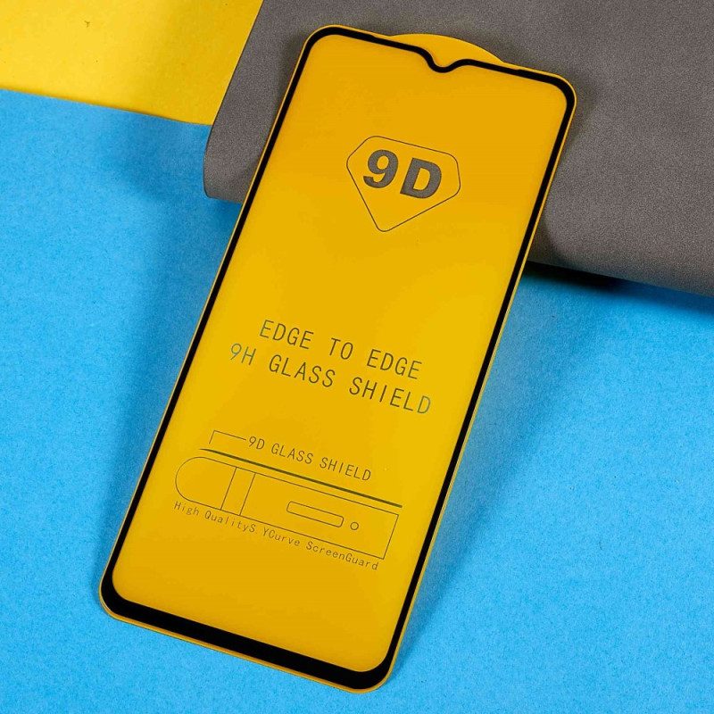 Xiaomi Redmi 10A Screenprotector Van Gehard Glas Zwarte Contouren