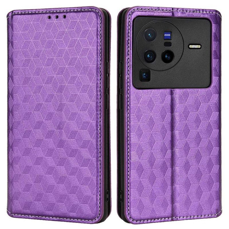 Bescherming Hoesje voor Vivo X80 Pro Folio-hoesje 3d Kubussen