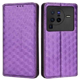 Bescherming Hoesje voor Vivo X80 Pro Folio-hoesje 3d Kubussen