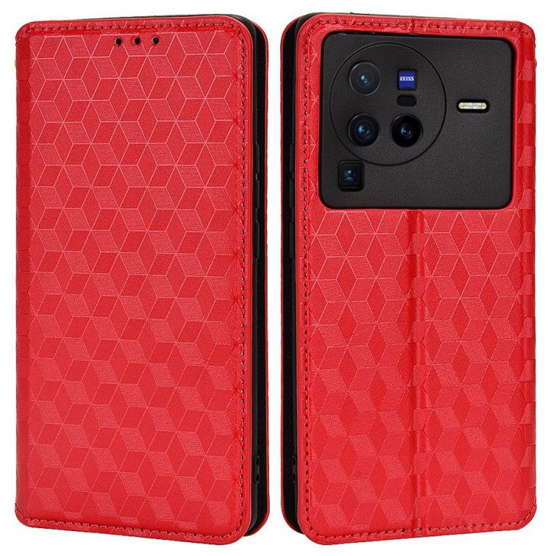 Bescherming Hoesje voor Vivo X80 Pro Folio-hoesje 3d Kubussen