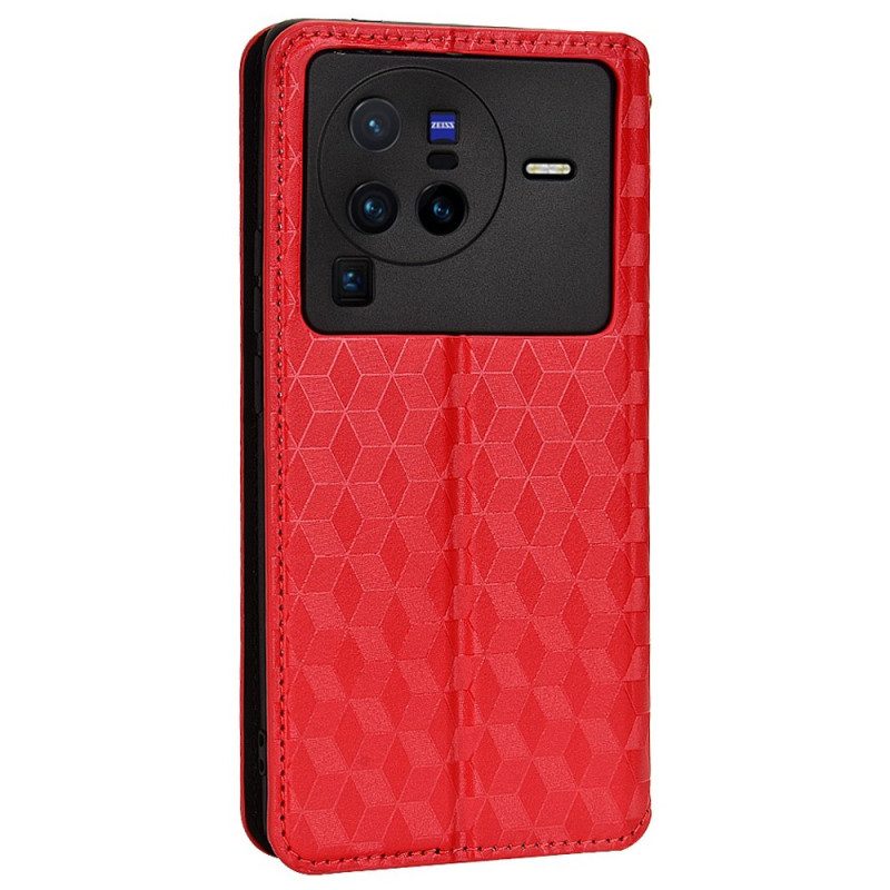 Bescherming Hoesje voor Vivo X80 Pro Folio-hoesje 3d Kubussen