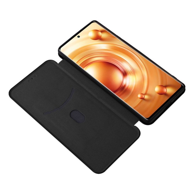 Bescherming Hoesje voor Vivo X80 Pro Folio-hoesje Gekleurde Koolstofvezel