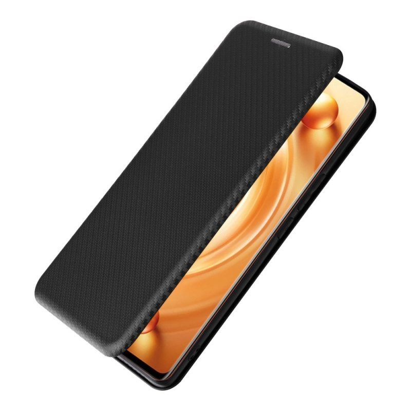 Bescherming Hoesje voor Vivo X80 Pro Folio-hoesje Gekleurde Koolstofvezel