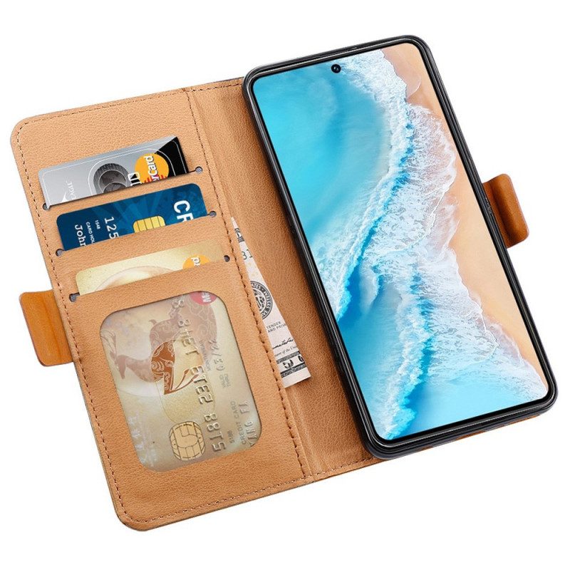 Folio-hoesje voor Vivo X80 Pro Stof- En Leereffect