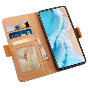 Folio-hoesje voor Vivo X80 Pro Stof- En Leereffect