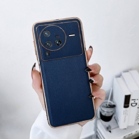 Hoesje voor Vivo X80 Pro Echte Lederen Kleur