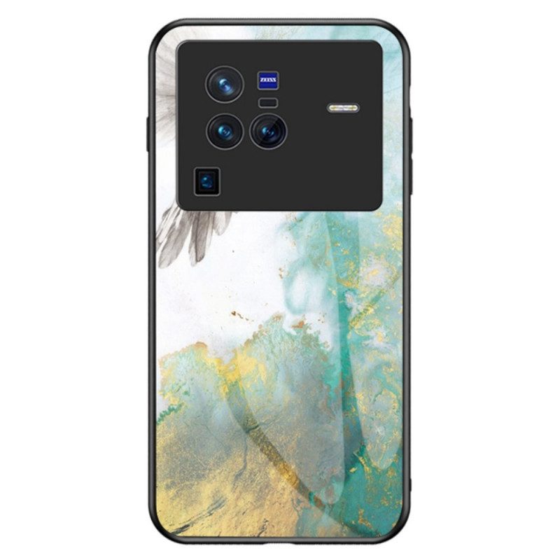 Hoesje voor Vivo X80 Pro Marmer Gehard Glas