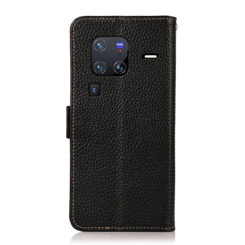 Leren Hoesje voor Vivo X80 Pro Lychee Leer Khazneh Rfid