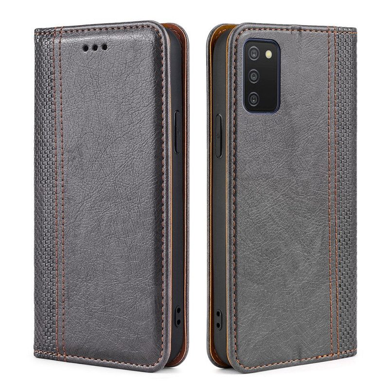 Bescherming Hoesje voor Samsung Galaxy A03s Folio-hoesje Vintage Lederen Stijl