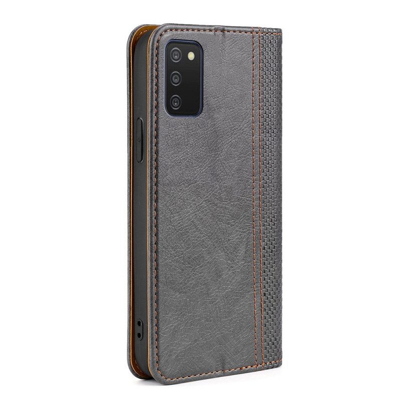 Bescherming Hoesje voor Samsung Galaxy A03s Folio-hoesje Vintage Lederen Stijl