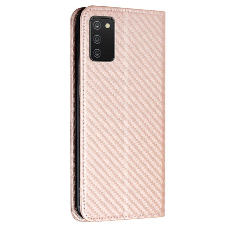 Bescherming Hoesje voor Samsung Galaxy A03s Met Ketting Folio-hoesje Band Van Koolstofvezel