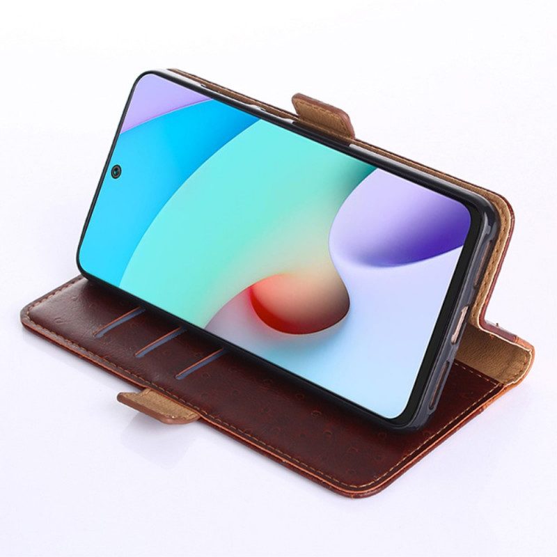 Flip Case voor Samsung Galaxy A03s Bicolor Struisvogel Huidtextuur