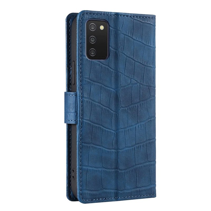 Flip Case voor Samsung Galaxy A03s Krokodillenhuid-effect