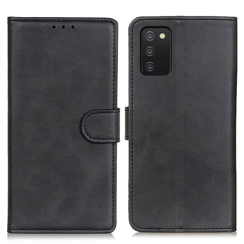 Flip Case voor Samsung Galaxy A03s Mat Leereffect