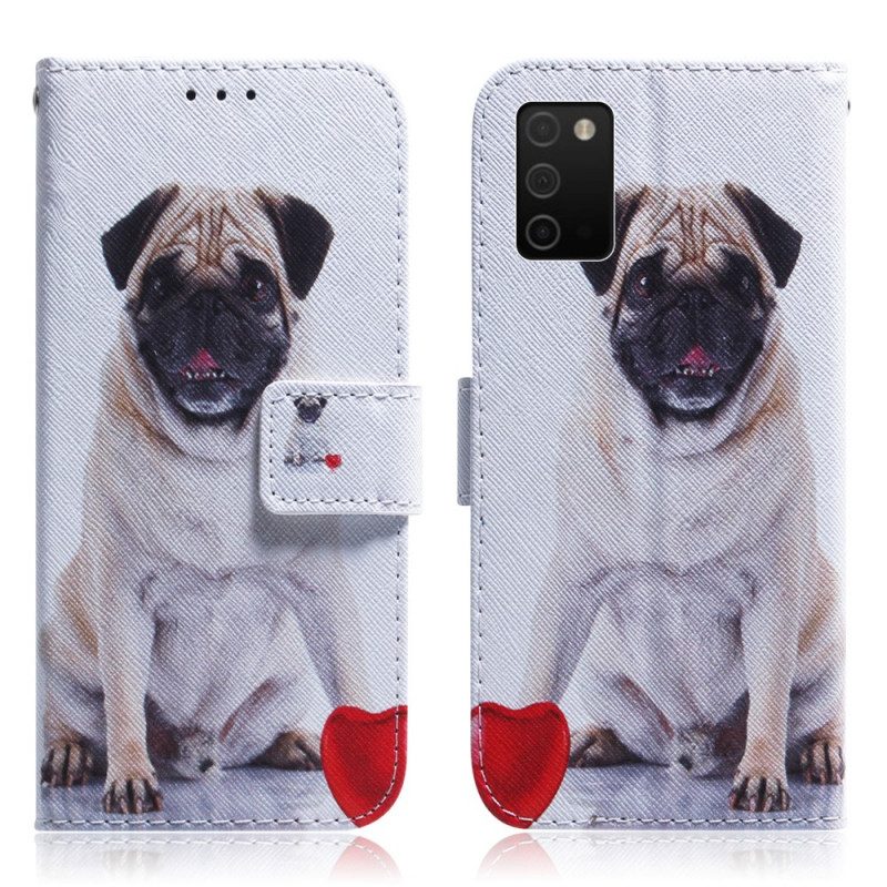 Folio-hoesje voor Samsung Galaxy A03s Mops Hond