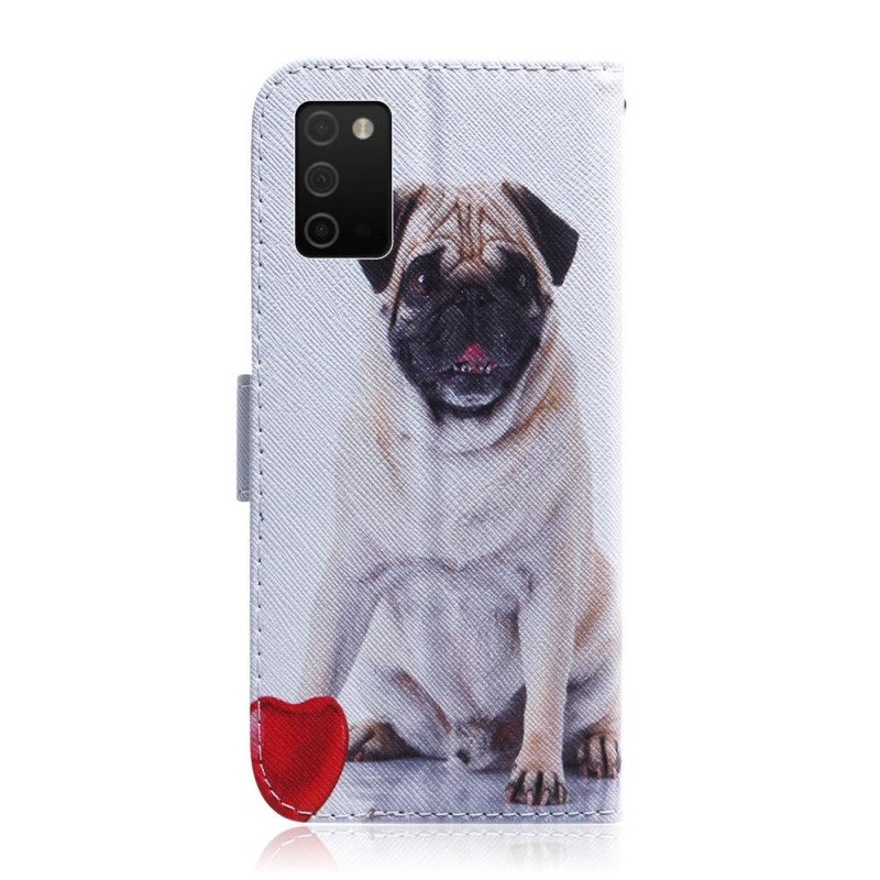 Folio-hoesje voor Samsung Galaxy A03s Mops Hond