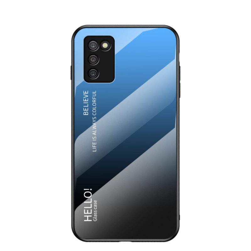 Hoesje voor Samsung Galaxy A03s Gehard Glas Hallo