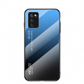 Hoesje voor Samsung Galaxy A03s Gehard Glas Hallo