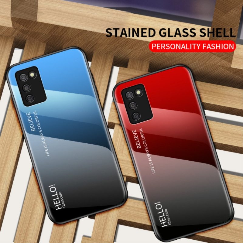 Hoesje voor Samsung Galaxy A03s Gehard Glas Hallo