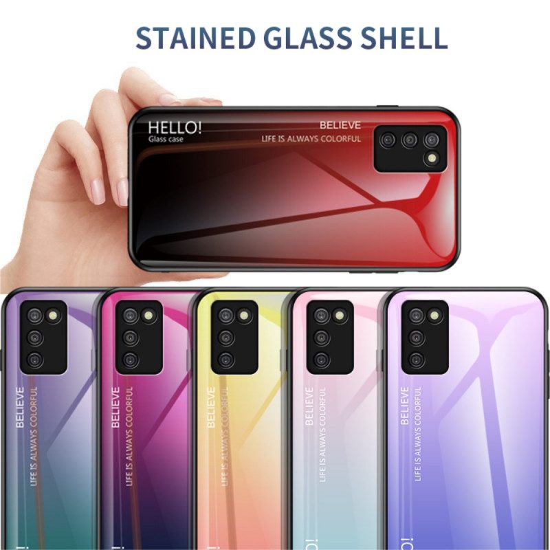 Hoesje voor Samsung Galaxy A03s Gehard Glas Hallo