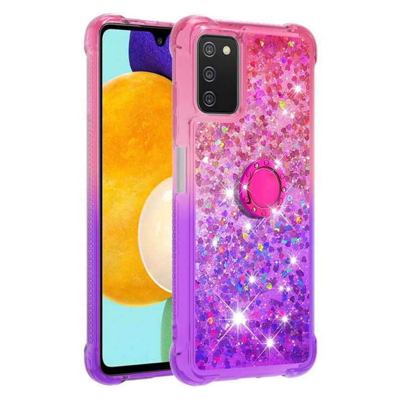 Hoesje voor Samsung Galaxy A03s Glitter Ringbeugel