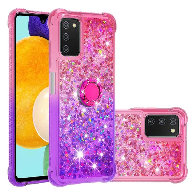 Hoesje voor Samsung Galaxy A03s Glitter Ringbeugel