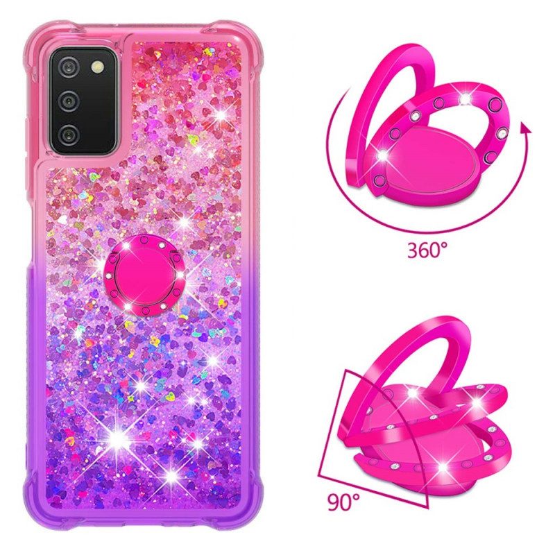 Hoesje voor Samsung Galaxy A03s Glitter Ringbeugel